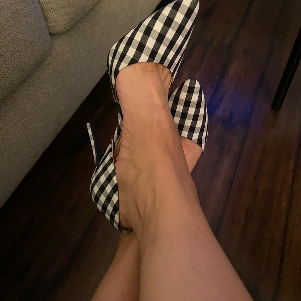 Jessica Simpson Gingham Black and White Heels - Picture 5 of 8